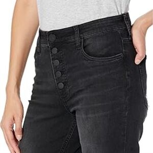 KUT FROM THE KLOTH REESE HIGH RISE ANKLE STRAIGHT LEG JEAN BLACK SIZE 2 EUC